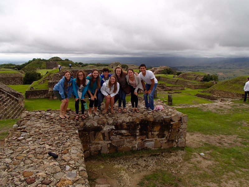 Some of the group at the highest point of the ruins!