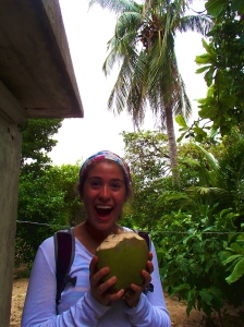 After our brigades, we stopped by the home of a community leader in public health, who cut us each a fresh coconut to drink out of and eat the flesh!