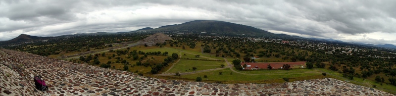 View from the Pyramid of the Sun with the Pyramid of the Moon in the background